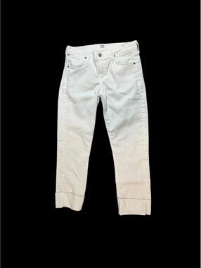 White Cropped Citizens of Humanity Skinny Jeans with Cuff